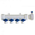 Коллектор Valfex 40х20 с синими кранами и воздухоотводчиком 6 выходов белый
